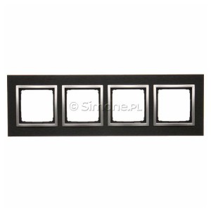 DRN4/78 Ramka poczwórna Nature Metal Inox Yin Simon 54 - Widok z przodu