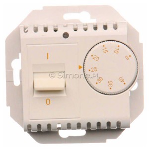 DRT10W.02/11 Regulator temperatury z czujnikiem wewnętrznym Biały Simon 54 - Widok z przodu