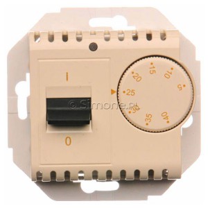 DRT10W.02/41 Regulator temperatury z czujnikiem wewnętrznym Kremowy Simon 54 - Widok z przodu