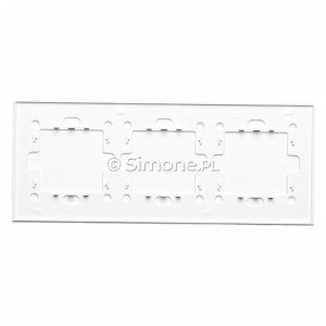 Panel Simon Touch Szkło 3-Modułowy, 1M z jednym polem dotykowym (ST1M lub ST1S), 2M z jednym polem dotykowym (ST1M lub ST1S), 3M z dwoma polami dotykowymi w pionie (ST1Z) Biała Perła Simon 54 Touch - Widok z tyłu)