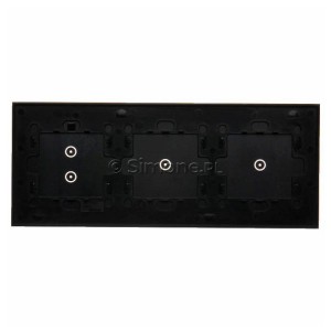 Panel Simon Touch Szkło 3-Modułowy, 1M z jednym polem dotykowym (ST1M lub ST1S), 2M z jednym polem dotykowym (ST1M lub ST1S), 3M z dwoma polami dotykowymi w pionie (ST1Z) Zastygła Lawa Simon 54 Touch - Widok z tyłu)