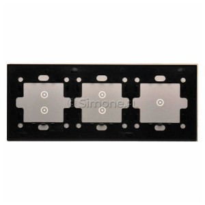 Panel Simon Touch Szkło 3-Modułowy, 1M z jednym polem dotykowym (ST1M lub ST1S), 2M z dwoma polami dotykowymi w pionie (ST1Z), 3M z dwoma polami dotykowymi w pionie (ST1Z) Srebrna Mgła Simon 54 - Widok z tyłu)