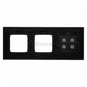 Panel Simon Touch Szkło 3-Modułowy, 1M z czterema polami dotykowymi (ST2Z), 2M z dowolnym elementem osprzętu z serii Simon 54, 3M z dowolnym elementem osprzętu z serii Simon 54 Zastygła Lawa Simon 54 - Widok z tyłu)
