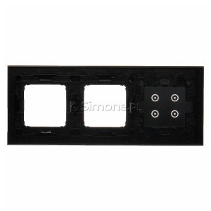 Panel Simon Touch Szkło 3-Modułowy, 1M z czterema polami dotykowymi (ST2Z), 2M z dowolnym elementem osprzętu z serii Simon 54, 3M z dowolnym elementem osprzętu z serii Simon 54 Księżycowa Lawa Simon 54 - Widok z tyłu)