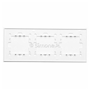Panel Simon Touch Szkło 3-Modułowy, 1M z czterema polami dotykowymi (ST2Z), 2M z dwoma polami dotykowymi w poziomie (ST1Z), 3M z czterema polami dotykowymi (ST2Z) Biała Perła Simon 54 - Widok z tyłu)