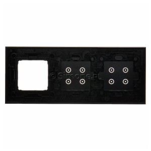 Panel Simon Touch Szkło 3-Modułowy, 1M z czterema polami dotykowymi (ST2Z), 2M z czterema polami dotykowymi (ST2Z), 3M z dowolnym elementem osprzętu z serii Simon 54 Księżycowa Lawa Simon 54 - Widok z tyłu)