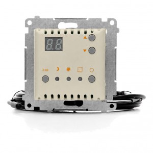 DTRNSZ.01/42 Regulator temperatury z czujnikiem zewnętrznym i wyświetlaczem LCD Kaszmirowy Simon 54 - Widok z przodu
