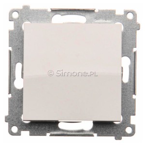 DW1.01/11 Łącznik pojedynczy 10A Biały Simon 54 - Widok z przodu