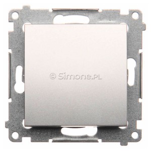 DW1.01/43 Łącznik pojedynczy 10A Srebrny Mat Simon 54 - Widok z przodu