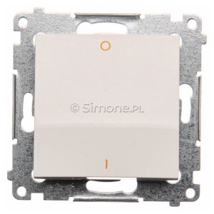 DW2.01/11 Łącznik dwubiegunowy 10A Biały Simon 54 - Widok z przodu