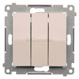 DW31.01/11 Łącznik potrójny 10A Biały Simon 54 - Widok z przodu