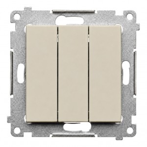 DW31.01/42 Łącznik potrójny 10A Kaszmirowy Simon 54 - Widok z przodu