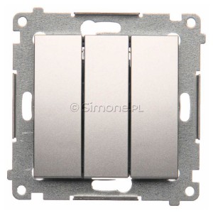 DW31.01/43 Łącznik potrójny 10A Srebrny Mat Simon 54 - Widok z przodu