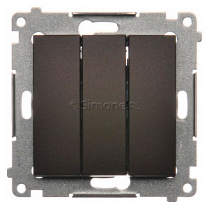 DW31.01/46 Łącznik potrójny 10A Brąz Mat Simon 54 - Widok z przodu