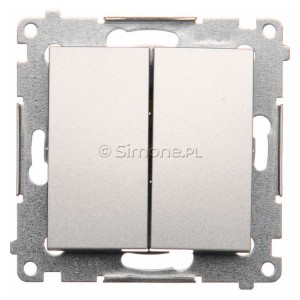 DW5.01/43 Łącznik podwójny 10A Srebrny Mat Simon 54 - Widok z przodu
