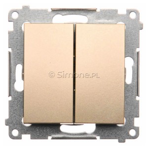DW5.01/44 Łącznik podwójny 10A Złoty Mat Simon 54 - Widok z przodu