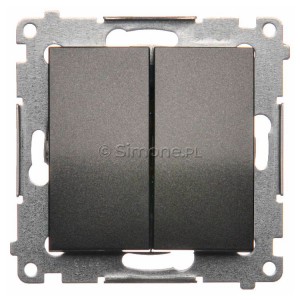 DW5.01/48 Łącznik podwójny 10A Antracyt Simon 54 - Widok z przodu