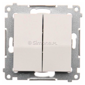 DW5A.01/11 Łącznik podwójny 16A Biały Simon 54 - Widok z przodu