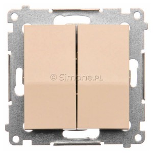 DW5A.01/41 Łącznik podwójny 16A Kremowy Simon 54 - Widok z przodu