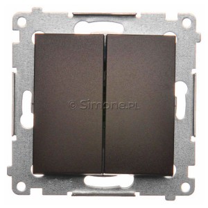 DW5A.01/46 Łącznik podwójny 16A Brąz Mat Simon 54 - Widok z przodu