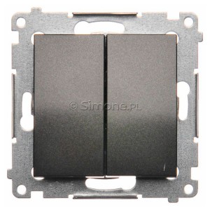 DW5A.01/48 Łącznik podwójny 16A Antracyt Simon 54 - Widok z przodu