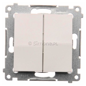 DW5B.01/11 Łącznik podwójny do wersji IP44 10A Biały Simon 54 - Widok z przodu