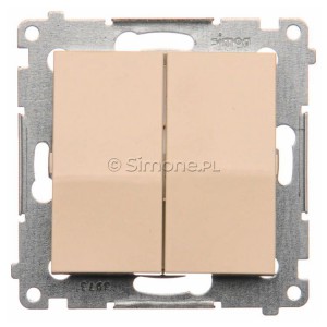 DW5B.01/41 Łącznik podwójny do wersji IP44 10A Kremowy Simon 54 - Widok z przodu