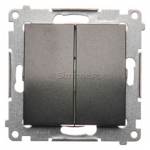 DW5B.01/48 Łącznik podwójny do wersji IP44 10A Antracyt Simon 54 - Widok z przodu
