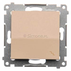 DW6.01/41 Łącznik schodowy 10A Kremowy Simon 54 - Widok z przodu