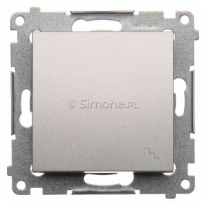 DW6.01/43 Łącznik schodowy 10A Srebrny Mat Simon 54 - Widok z przodu