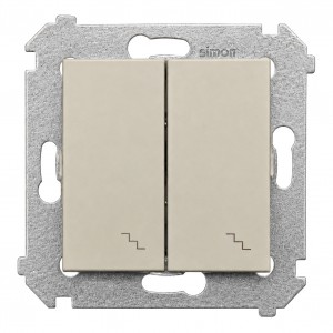 DW6/2L.01/42 Łącznik schodowy podwójny z podświetleniem typu LED w kolorze niebieskim 10A Kaszmirowy Simon 54 - Widok z przodu