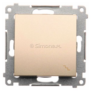 DW6A.01/43 Łącznik schodowy 16A Srebrny Mat Simon 54 - Widok z przodu