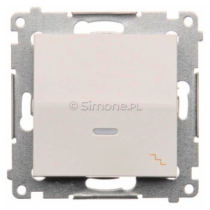 DW6AL.01/11 Łącznik schodowy z podświetleniem typu LED w kolorze niebieskim 16A Biały Simon 54 - Widok z przodu