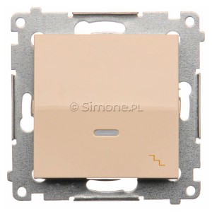 DW6AL.01/41 Łącznik schodowy z podświetleniem typu LED w kolorze niebieskim 16A Kremowy Simon 54 - Widok z przodu