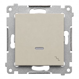 DW6L.01/42 Łącznik schodowy z podświetleniem typu LED w kolorze niebieskim 10A Kaszmirowy Simon 54 - Widok z przodu