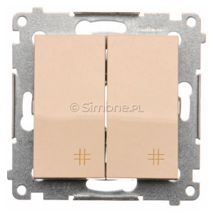 DW7/2.01/41 Łącznik krzyżowy podwójny 10A Kremowy Simon 54 - Widok z przodu