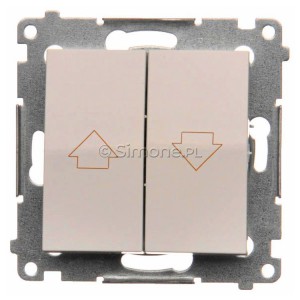 Przycisk żaluzjowy, impulsowy 10A Biały Simon 54 - Widok z przodu