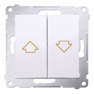 DZP1A.01/11 Przycisk żaluzjowy, impulsowy 16A Biały Simon 54 - Widok z przodu