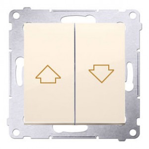 DZP1A.01/41 Przycisk żaluzjowy, impulsowy 16A Kremowy Simon 54 - Widok z przodu