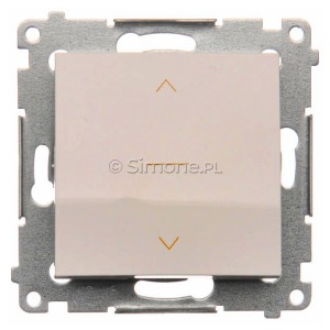 DZW1K.01/11 Łącznik żaluzjowy trójpozycyjny 1-0-2 10A Biały Simon 54 - Widok z przodu