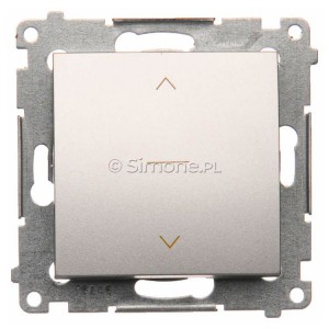 DZW1K.01/43 Łącznik żaluzjowy trójpozycyjny 1-0-2 10A Srebrny Mat Simon 54 - Widok z przodu