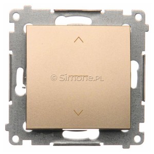 DZW1K.01/44 Łącznik żaluzjowy trójpozycyjny 1-0-2 10A Złoty Mat Simon 54 - Widok z przodu