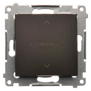 DZW1K.01/46 Łącznik żaluzjowy trójpozycyjny 1-0-2 10A Brąz Mat Simon 54 - Widok z przodu