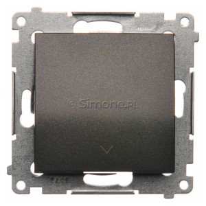 DZW1K.01/48 Łącznik żaluzjowy trójpozycyjny 1-0-2 10A Antracyt Simon 54 - Widok z przodu