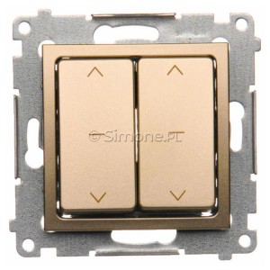 DZW2.01/44 Łącznik żaluzjowy podwójny 10A Złoty Mat Simon 54 - Widok z przodu