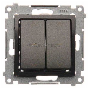 DZW2.01/48 Łącznik żaluzjowy podwójny 10A Antracyt Simon 54 - Widok z przodu