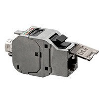 FBRJ456AEKR Wkład gniazda komputerowego RJ45 kat. 6A FTP/STP (ekranowany) z przesłoną przeciwkurzową Simon 10 - Widok z przodu