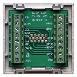 K100B/8 Płytka K45 złącze VGA (D-SUB 15) 45×45mm aluminium Simon Connect - Widok z tyłu)