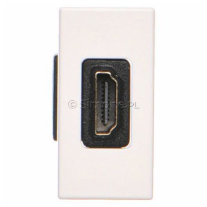 K129B/9 Płytka K45 adapter HDMI-HDMI 45×22,5mm czysta biel Simon Connect - Widok z przodu