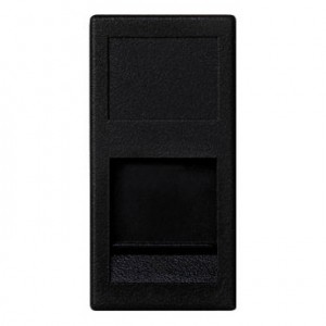 Płytka K45/2  1x RJ z osłoną  22 5x45mm  uniwersalna  szary grafit Simon Connect - Widok z przodu